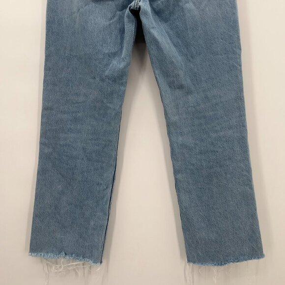 FRAME Le Jane Crop Distressed High-Rise Light wash Straight Jeans Women’s 25 - Picture 6 of 12